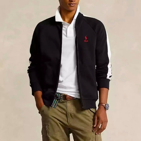 Polo Ralph Lauren Men's 4XLT Jacket Black Double-Knit Mesh